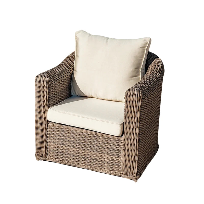 Outdoor rattan sofa combination, courtyard waterproof and sun protection villa, outdoor balcony, leisure furniture combination