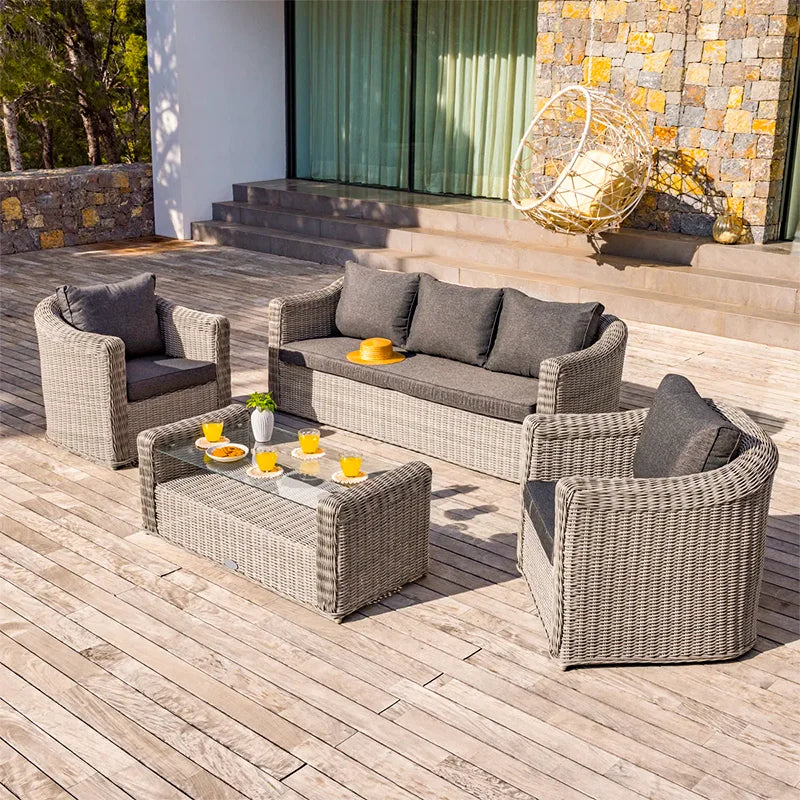 Outdoor Rattan Sofa Set – Waterproof &amp; Sun-Resistant Garden Furniture
